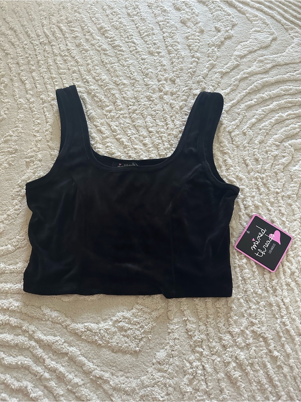 Mudd Black Velvet Crop Tank